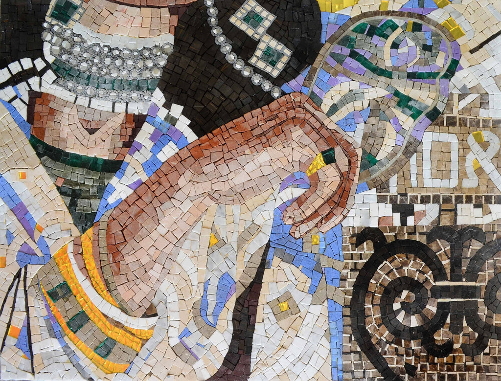 Opera d'arte del mosaico dell'invidia femminile