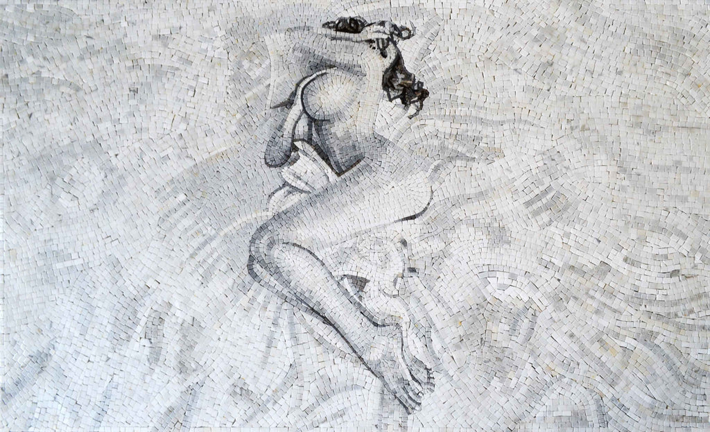 Obra de arte hecha a mano de mosaico de mármol de seducción