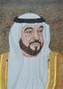Mosaico del ritratto dello sceicco Khalifa bin Zayed Al Nahyan
