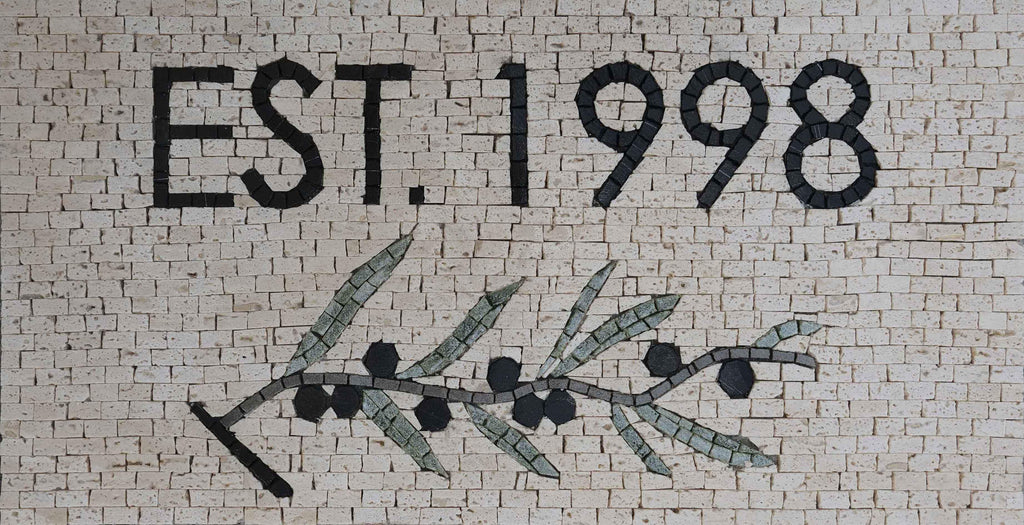 Ramo di olivo - Mosaico con logo personalizzato