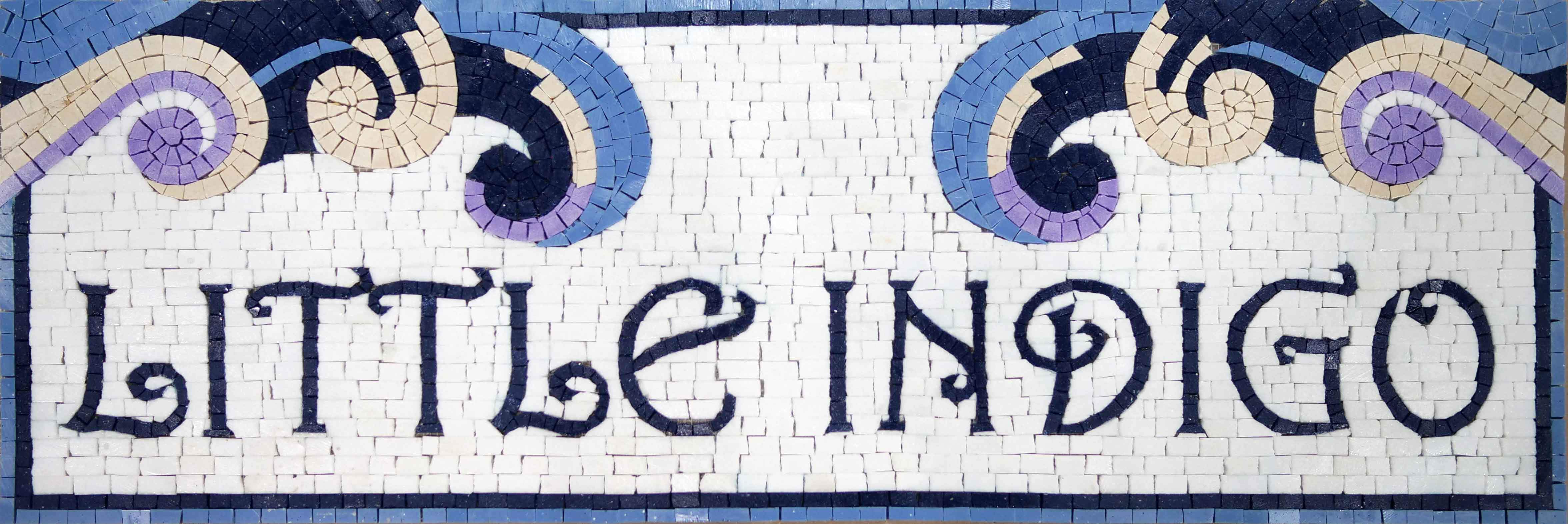 Little Indigo Custom Mosaic Sign | Signs-Logos | Mozaico