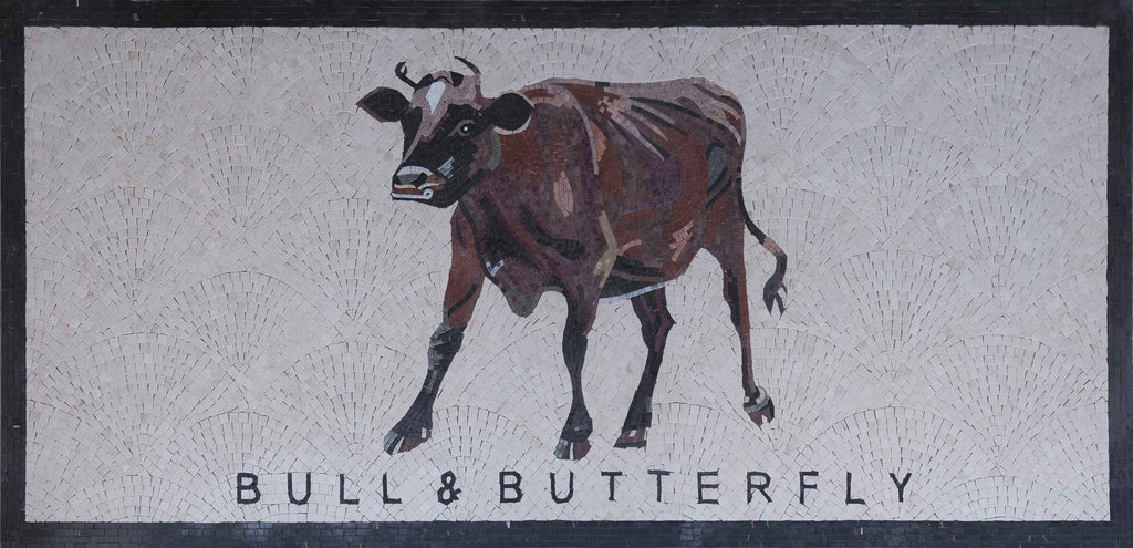Bull and Butterfly Mosaic Sign
