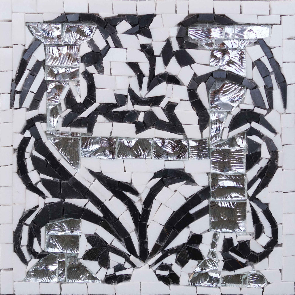 Patrón de mosaico blanco y negro de ensueño