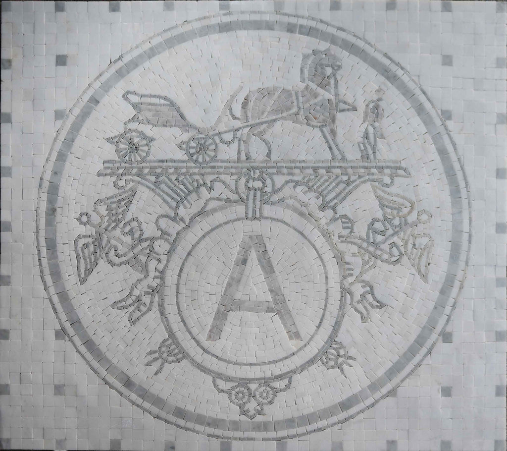 Símbolo de iniciales grises - Obra de mosaico