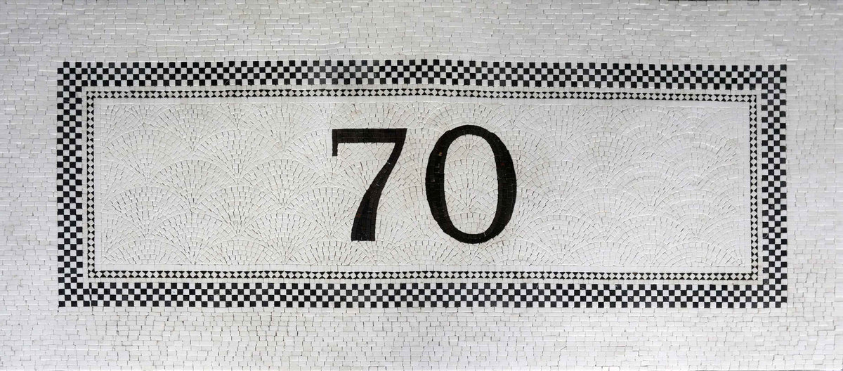 Monochromatic Number Logo - Custom Mosaic Art | Signs-Logos | Mozaico