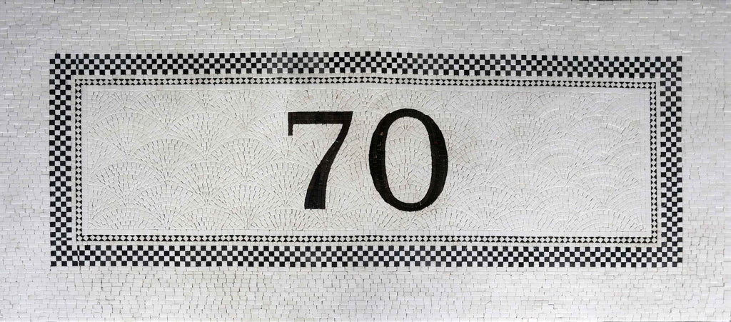 Logotipo de número monocromático - Arte de mosaico personalizado | Rótulos-Logotipos | Mozaico