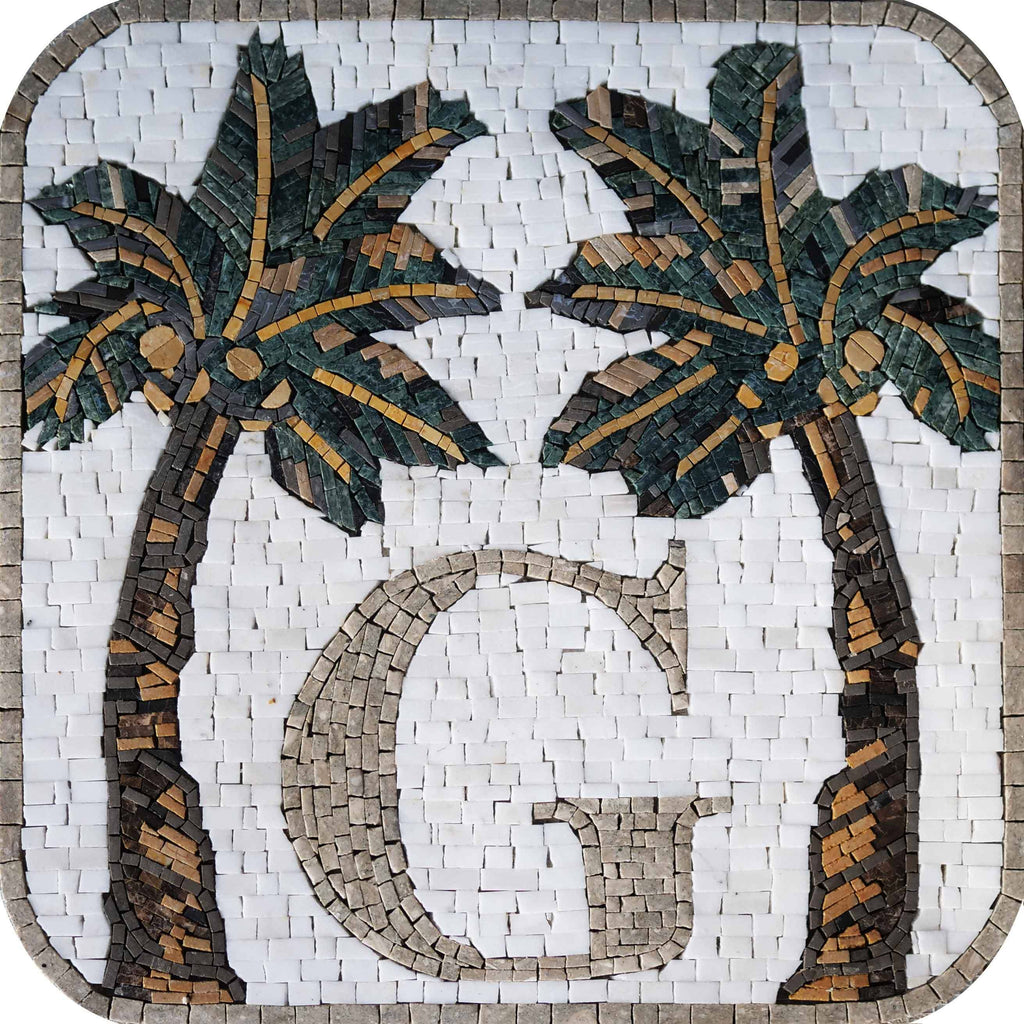 Arte em mosaico de palmeira