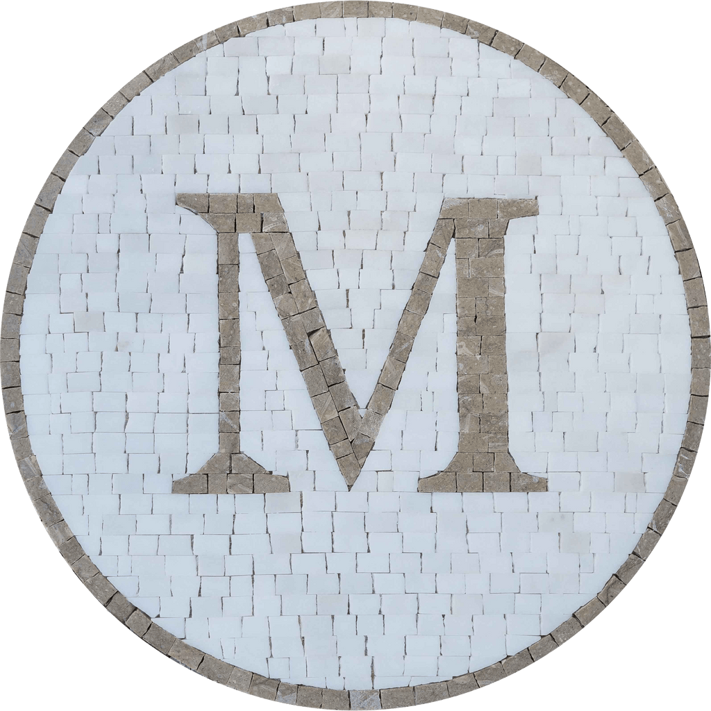 M Mosaic Initial - Mosaic Medallion