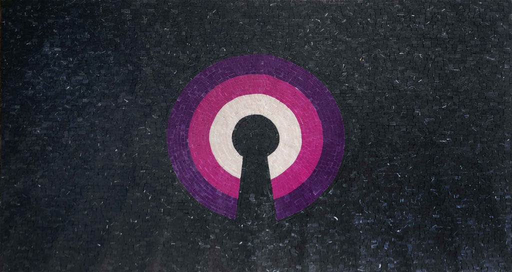 Mosaics Art - Purple Door Lock