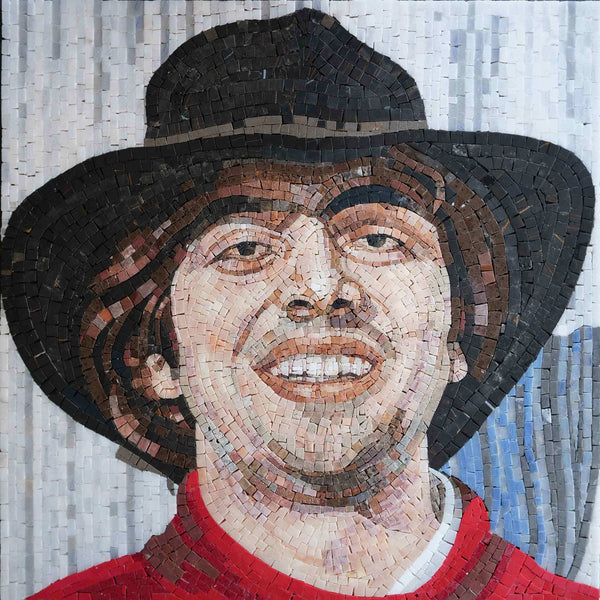 Unknown Man Portrait - Gaudi Mosaic Art - Mesh Backing