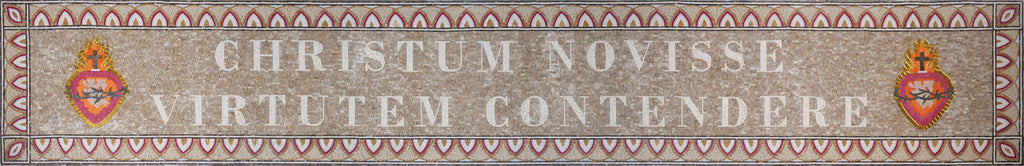 Mosaico de Mármore e Vidro - Citação do Sagrado Coração - Mosaico Religioso