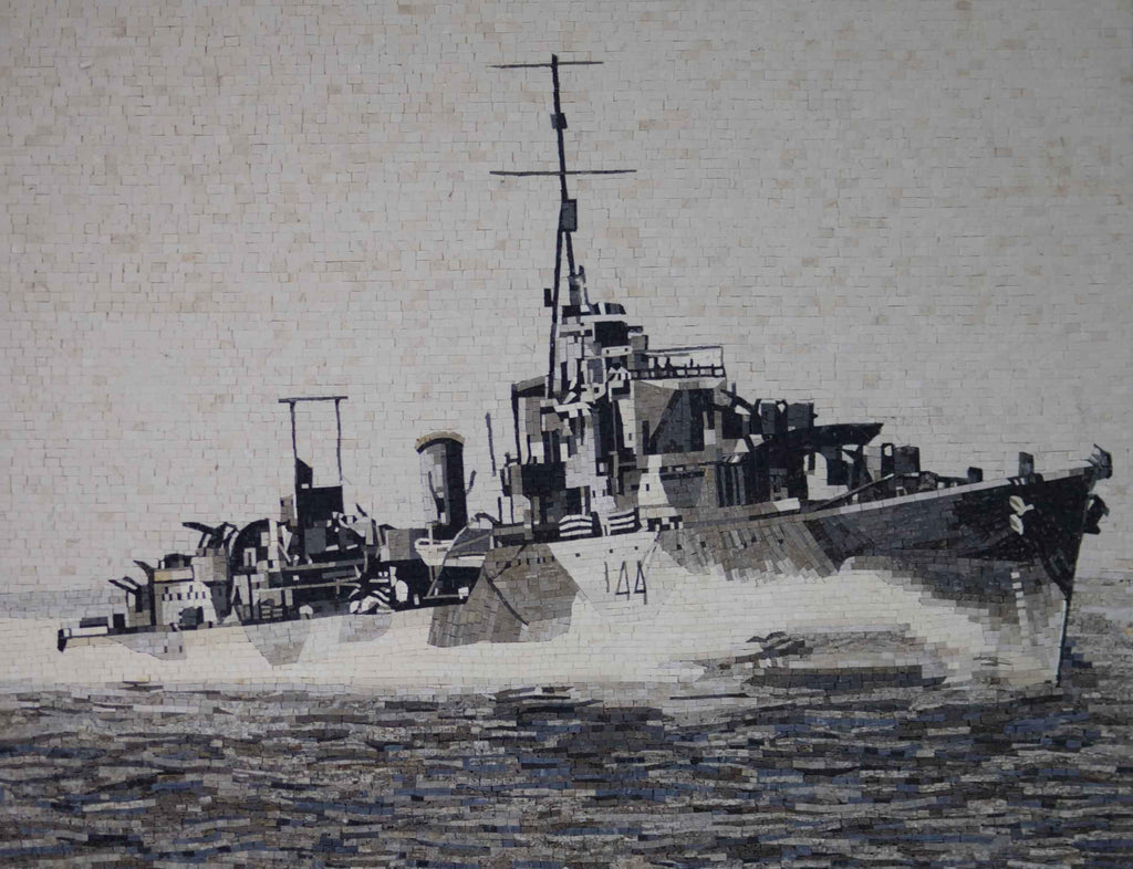 Historia del mosaico - Barco de guerra