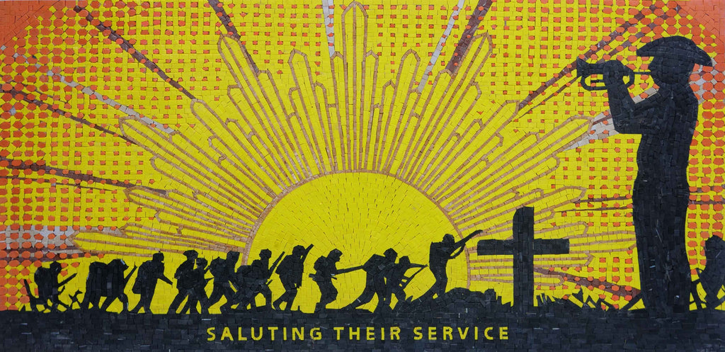 Soldier Salutation Mosaic Artwork