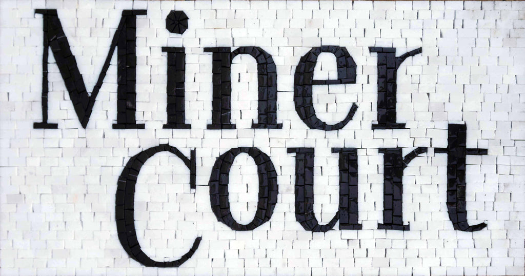 Design del logo del mosaico della corte dei minatori