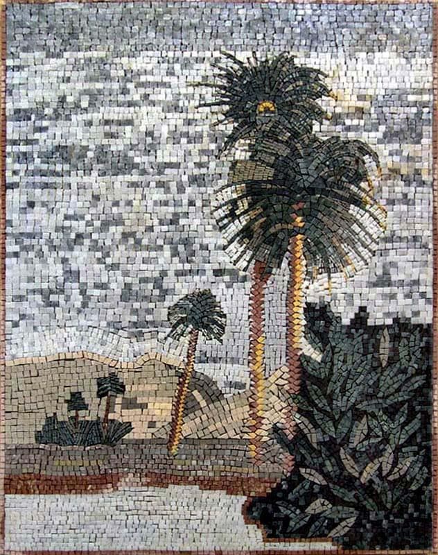 Arte em mosaico de árvores de plátano