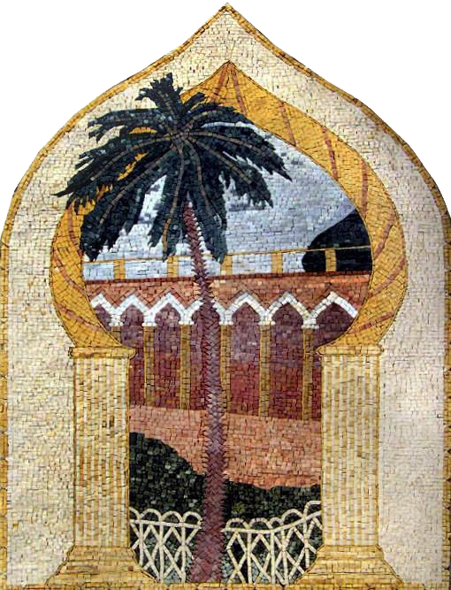 Palmo all'interno del mosaico a forma di cupola