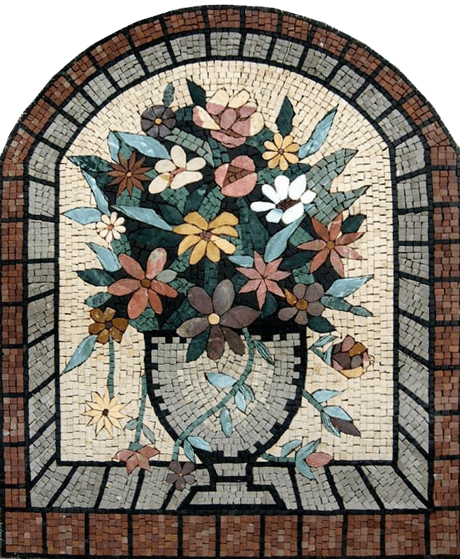 Mosaico de Pedras de Flores