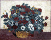 Arte em mosaico coquelicot branco e vermelho