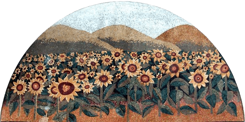 Arte em mosaico de girassol