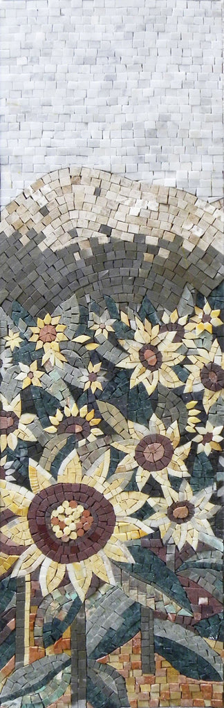 Mosaic Tile Art - Sun On Flowers