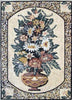Escena de arte floral de mosaico romano