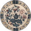 Medalhão em mosaico com detalhes em flor