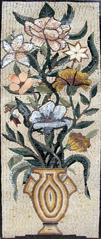 Arte de pared de mosaico de crisantemo