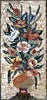 Azulejo de arte mosaico de flores de clavel multicolor