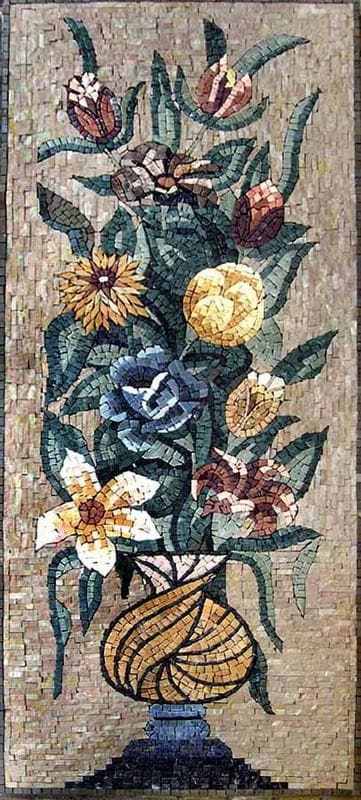 Jasmine and Sunflower Mosaic Artwork