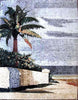 Mosaico de mármol de escena de palmera