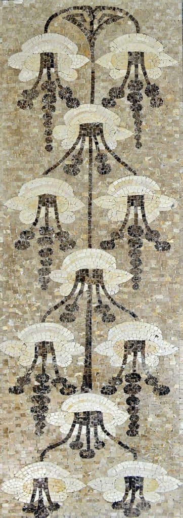 Arte de mosaico de mármol - Flores colgantes