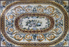Azulejos de piso de alfombra de mosaico de mármol de flores