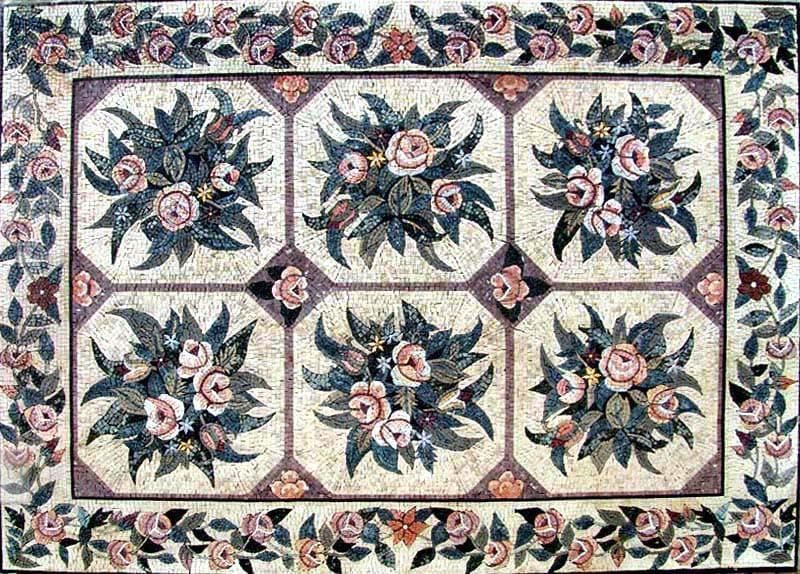 Tappeto a mosaico floreale