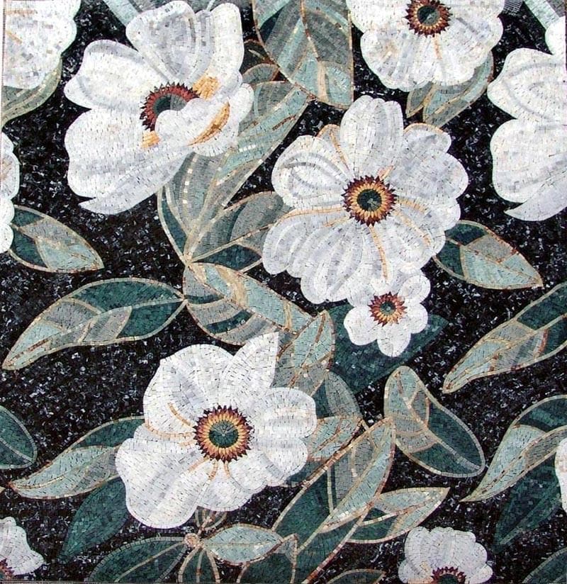 Cymbidium Flowers Handmade Mosaic