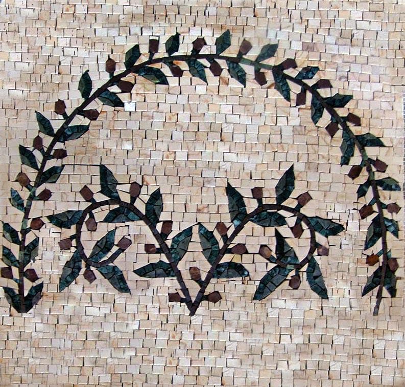 Patrones de mosaico de rama de olivo
