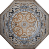 Octógono floral - arte em mosaico
