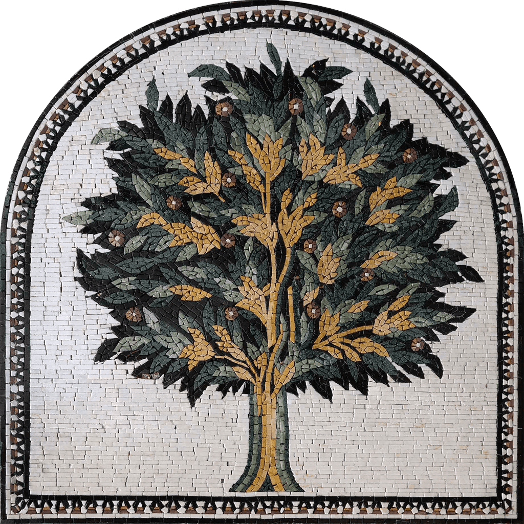 Arched biblical Tree Mosaic Wall Art