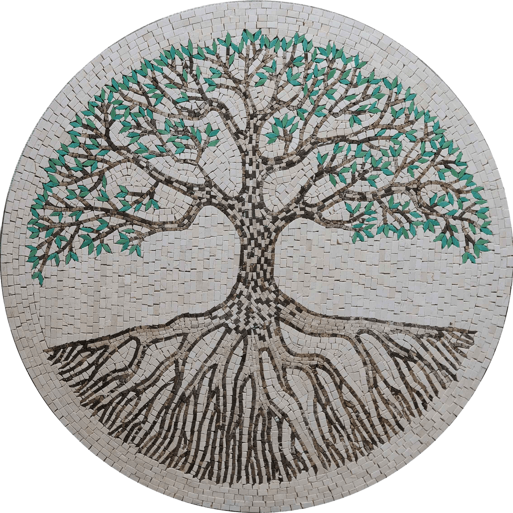 Medaglione in mosaico dell'albero della vita
