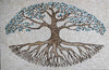 Arte em mosaico - Árvore da vida azul