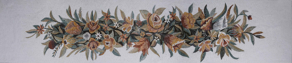 Oriental Flower Bouquet - Mosaic Artwork