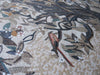 Arte del mosaico dell'albero decorato con uccelli
