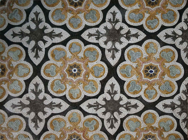 Geometric Star Pattern - Mosaic Wall Murals Floral Wallpaper - 110cm x 80cm (44'' x 32'')" - Mesh Backing