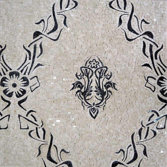 Elegant Floral Mosaic Marble