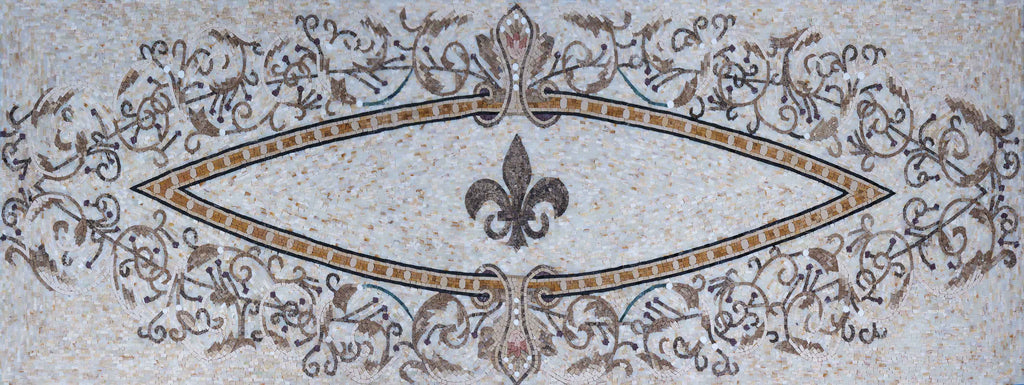 Tappeto a fiori centrale in mosaico