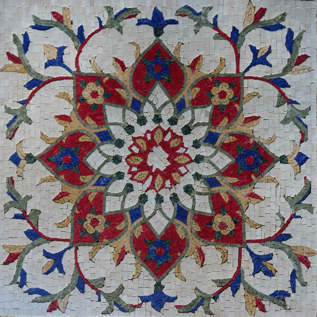 Tapis Mosaïque - Design Floral Italien