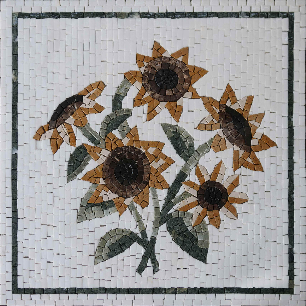 Azulejo de mosaico de girasol
