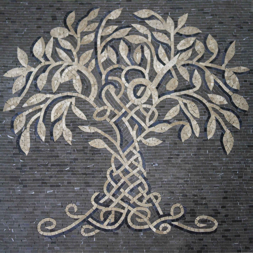 Árvore entrelaçada - Arte em mosaico