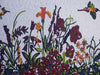 Beija-flores na primavera - arte em mosaico