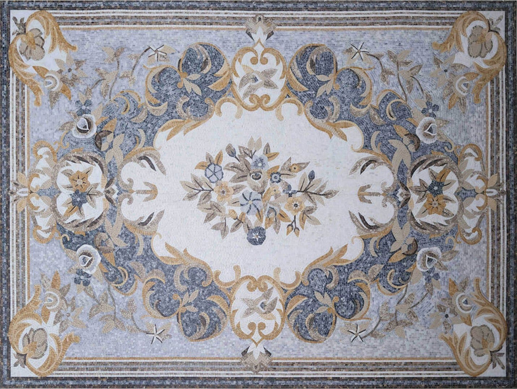 Tappeto floreale di lusso - Opera d'arte in mosaico