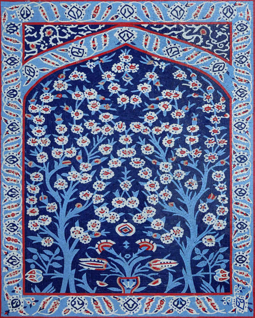 Alfombra azul - Obra de mosaico